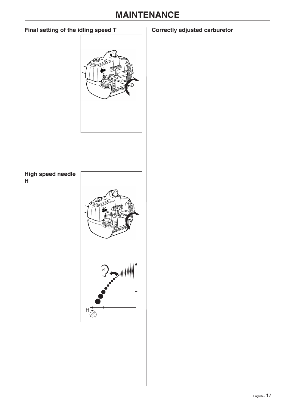 Maintenance | Husqvarna 326C User Manual | Page 17 / 36