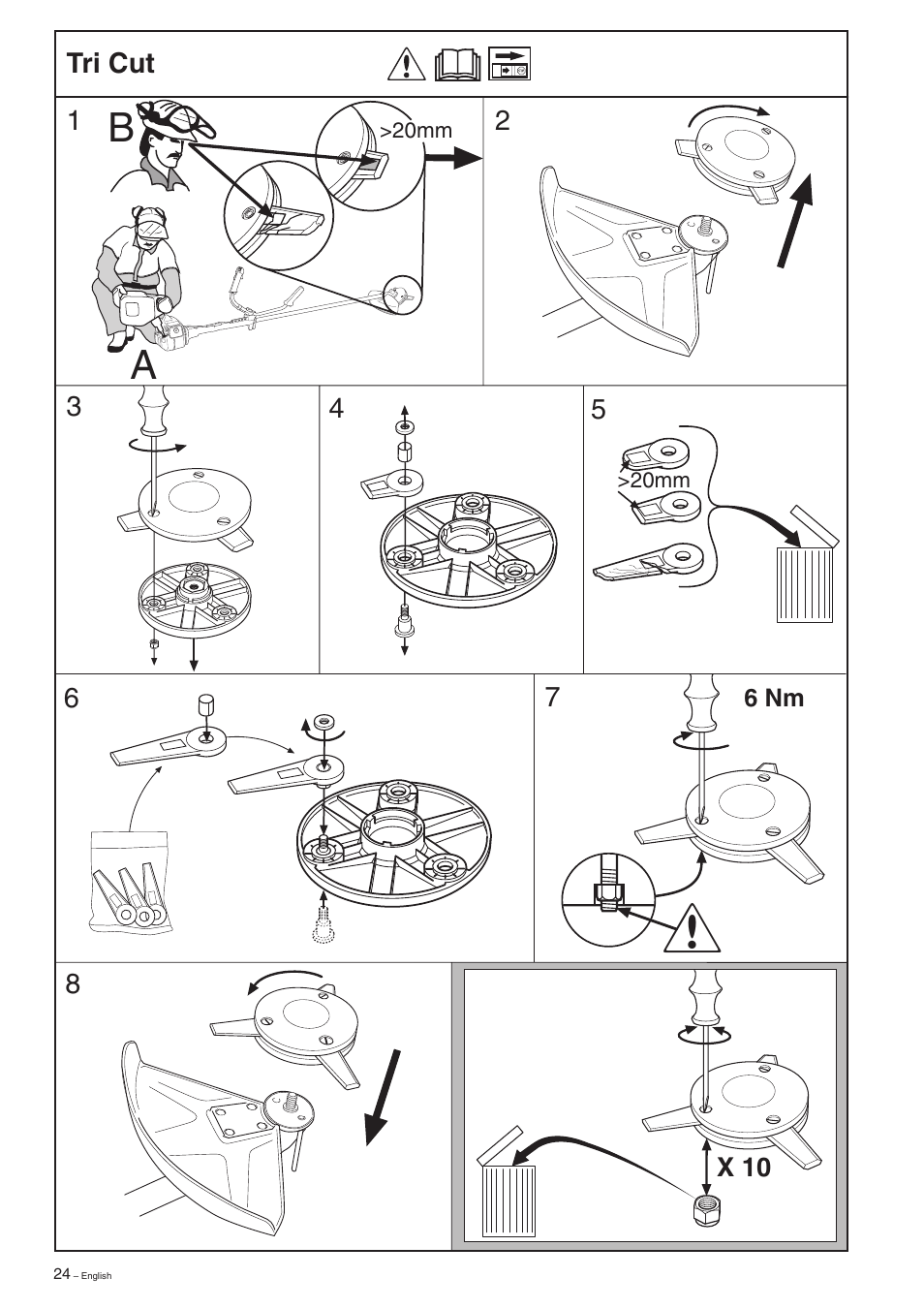 Tri cut | Husqvarna 326C User Manual | Page 24 / 36