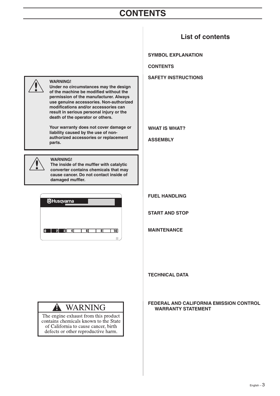 Husqvarna 326C User Manual | Page 3 / 36