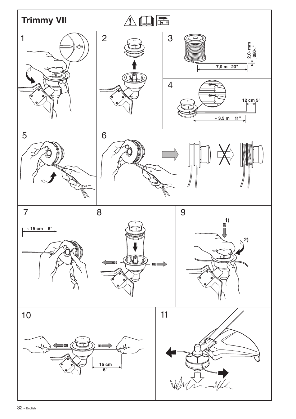 Trimmy vii | Husqvarna 326C User Manual | Page 32 / 36