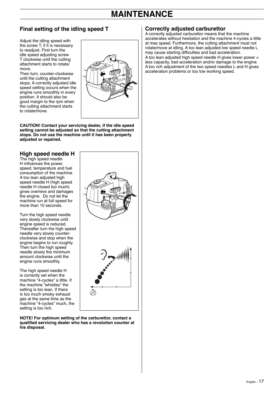 Maintenance | Husqvarna 323E User Manual | Page 17 / 24