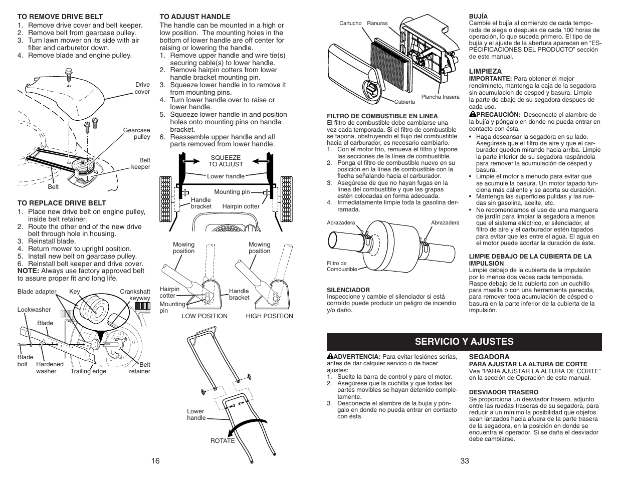 Servicio y ajustes | Husqvarna 917.37408 User Manual | Page 16 / 24