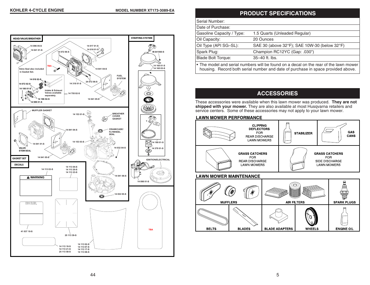 Accessories, Product specifications | Husqvarna 917.37408 User Manual | Page 5 / 24