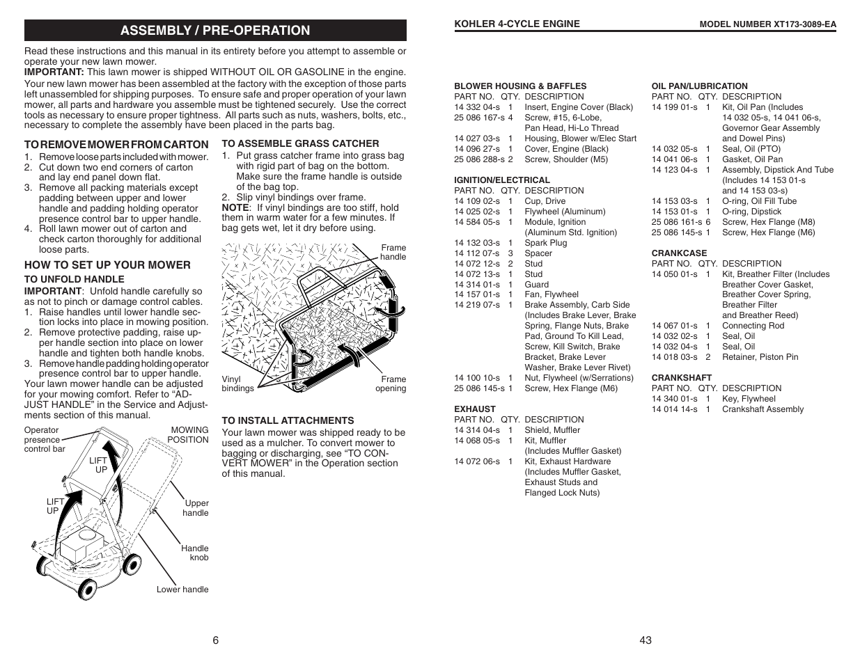 Assembly / pre-operation | Husqvarna 917.37408 User Manual | Page 6 / 24