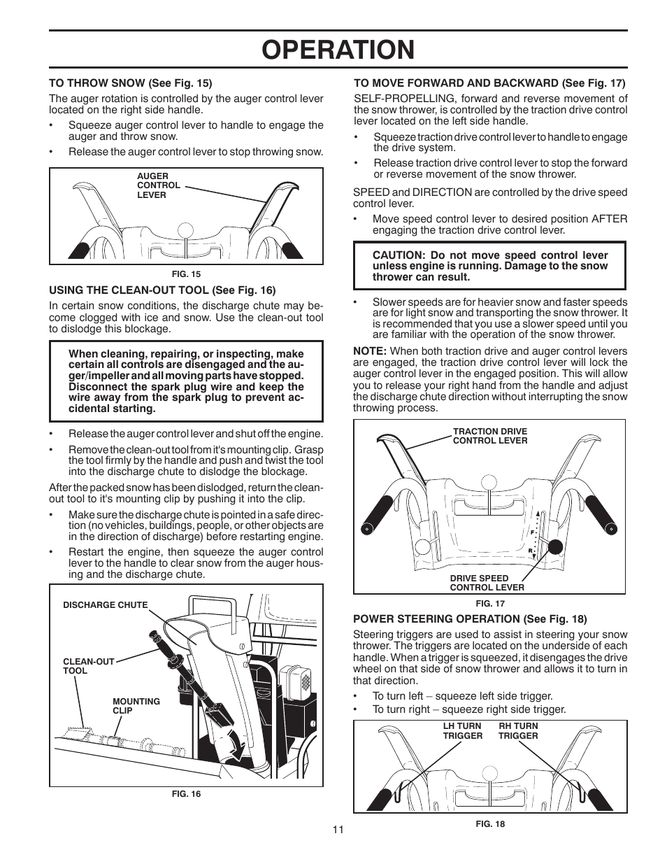 Operation | Husqvarna 16530-LS User Manual | Page 11 / 24