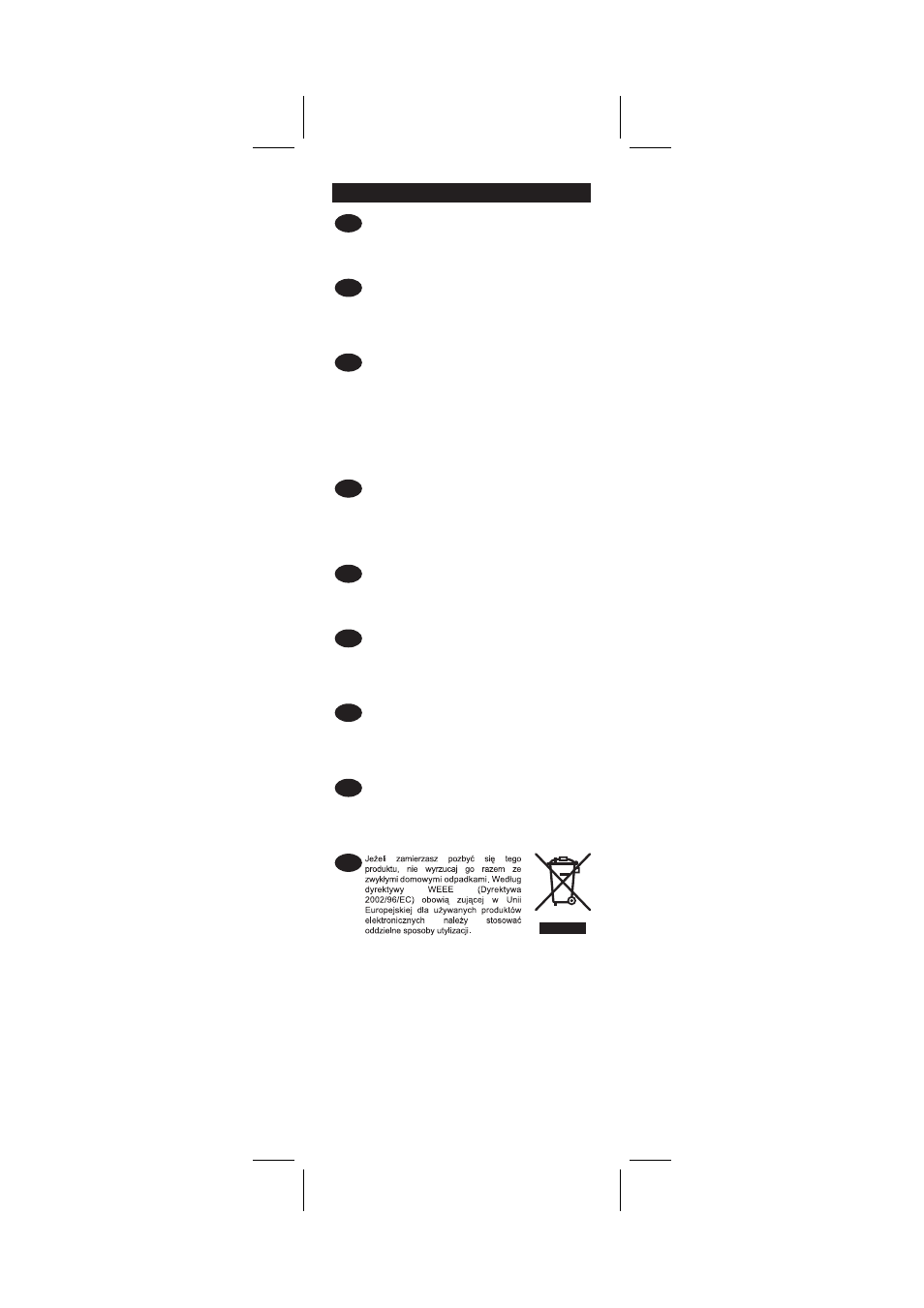 Weee mark | CITIZEN VC-470TIV User Manual | Page 15 / 15