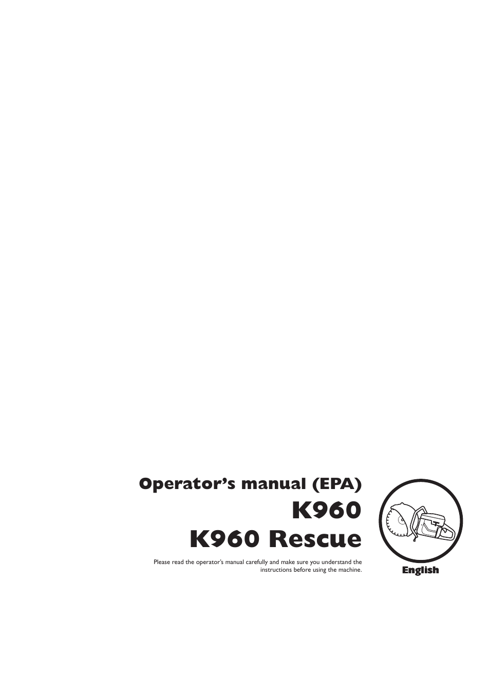 Husqvarna K960 Rescue User Manual | 24 pages