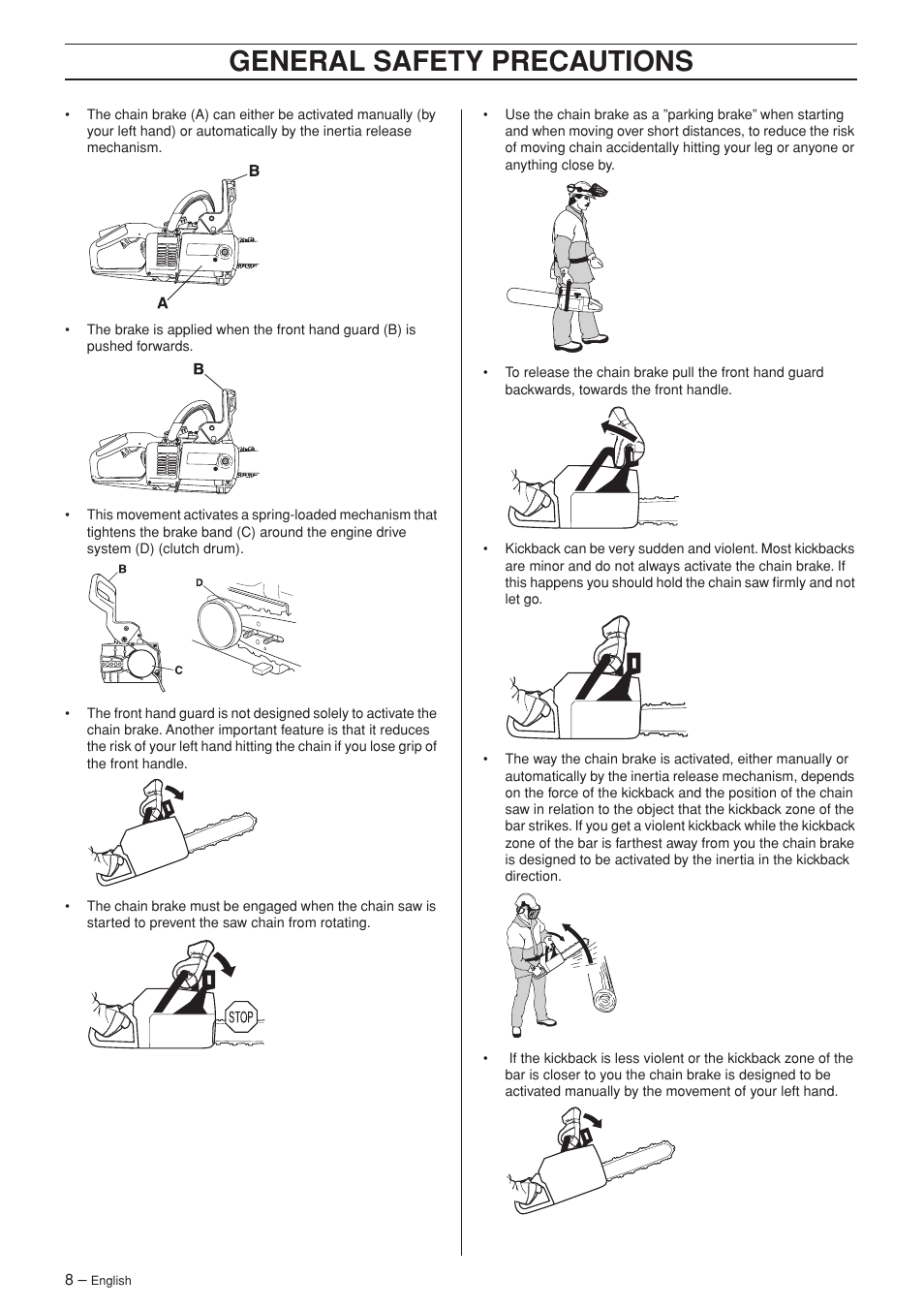 General safety preca utions | Husqvarna 336 EPA I User Manual | Page 8 / 40