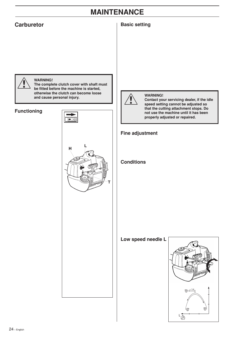 Maintenance | Husqvarna 325RXT-Series User Manual | Page 24 / 44