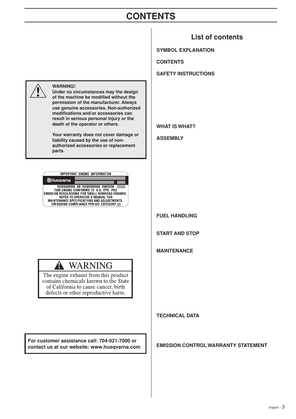 Husqvarna 325RXT-Series User Manual | Page 3 / 44