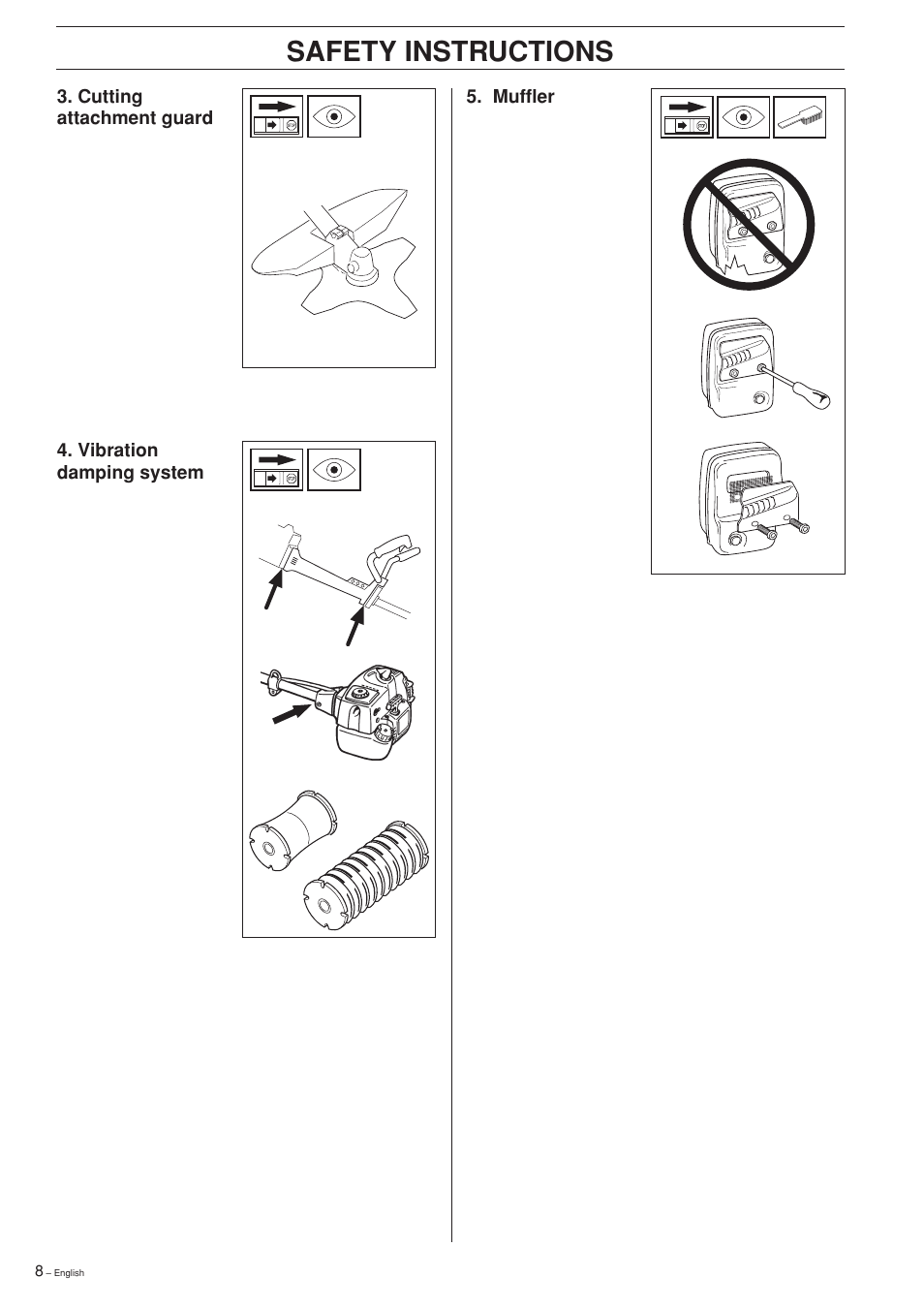 Safety instructions | Husqvarna 325RXT-Series User Manual | Page 8 / 44
