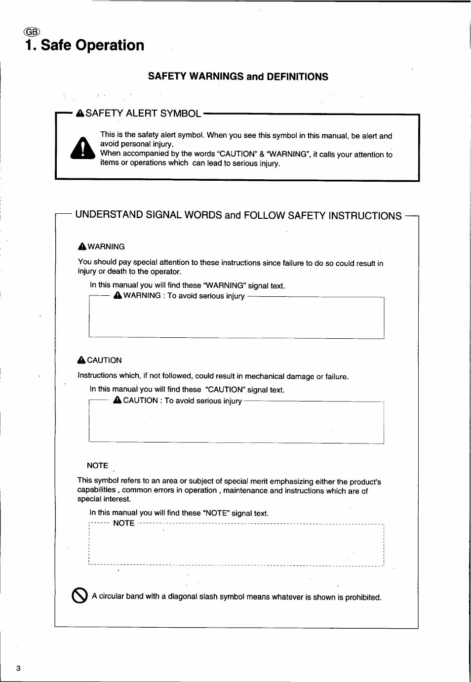 Safe operation, Safety warnings and definitions | Husqvarna 26H User Manual | Page 4 / 41