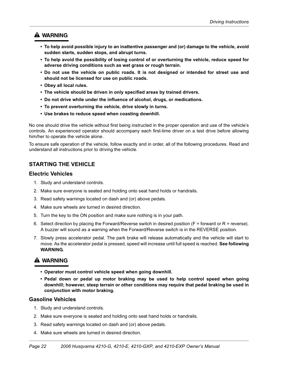 Husqvarna HUV4210-EXP User Manual | Page 24 / 56