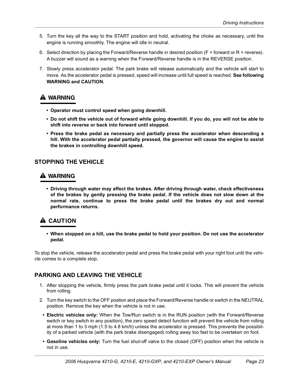 Husqvarna HUV4210-EXP User Manual | Page 25 / 56