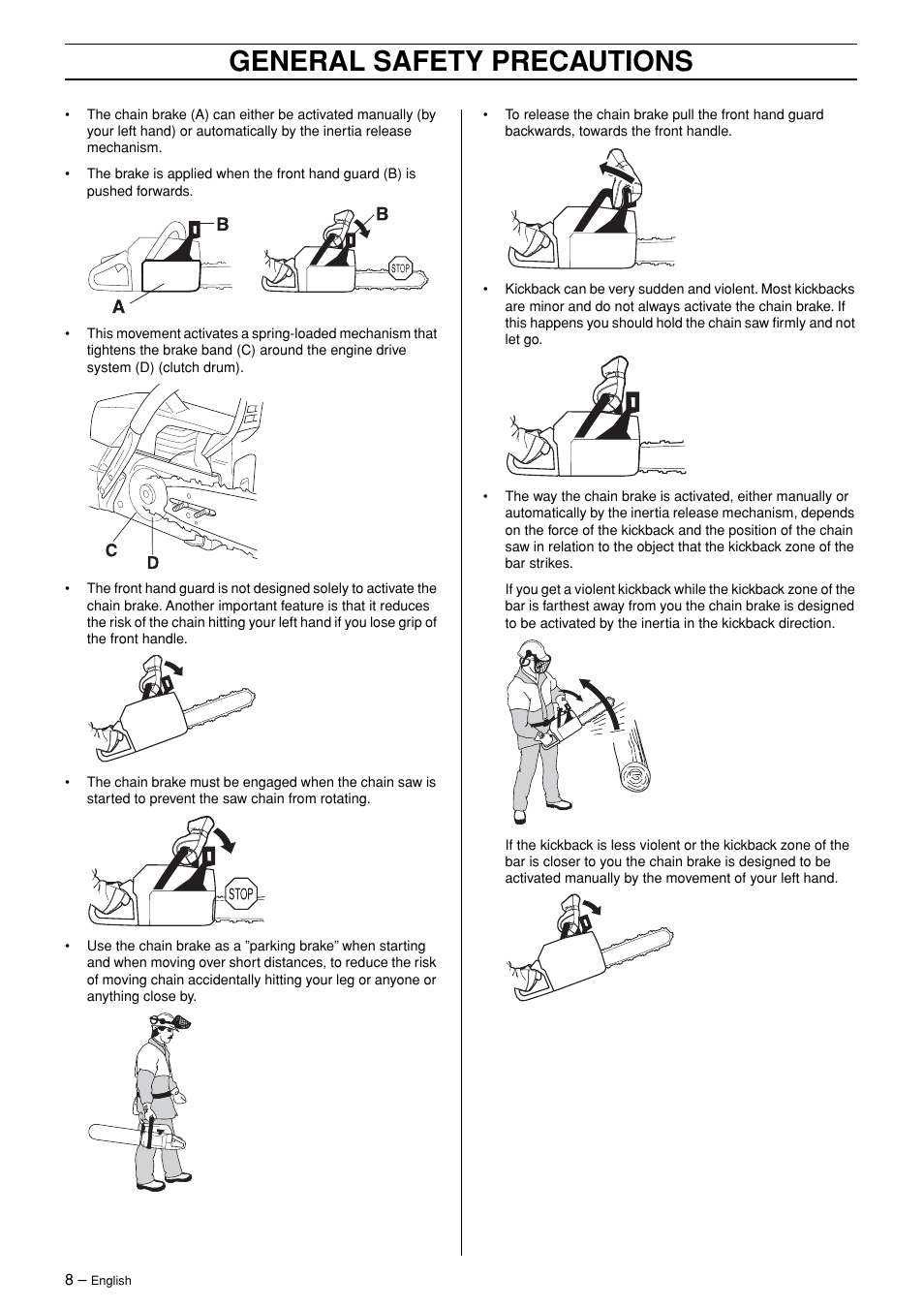 General safety precautions | Husqvarna 362XP User Manual | Page 8 / 44