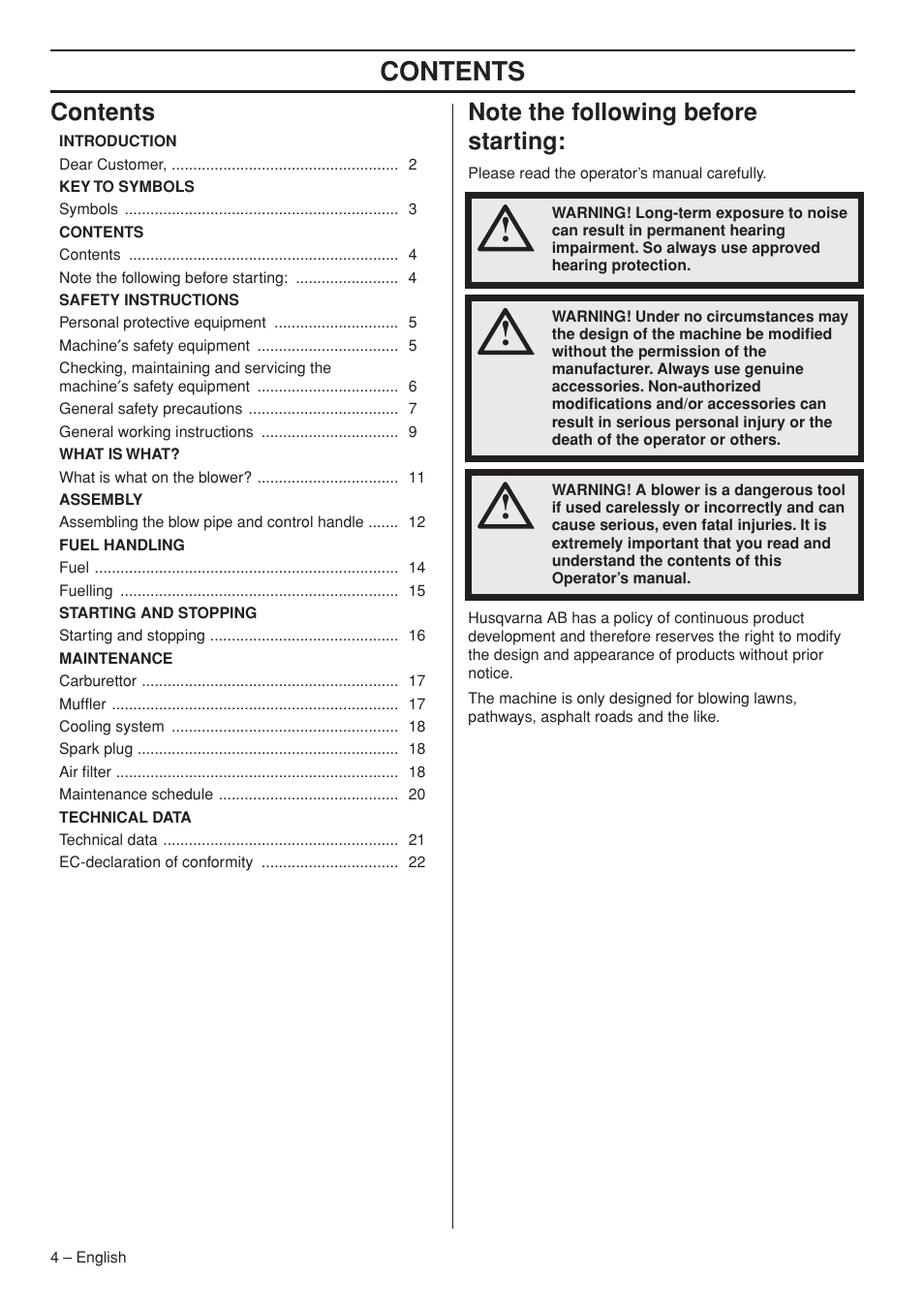 Husqvarna 1153191-26 User Manual | Page 4 / 24