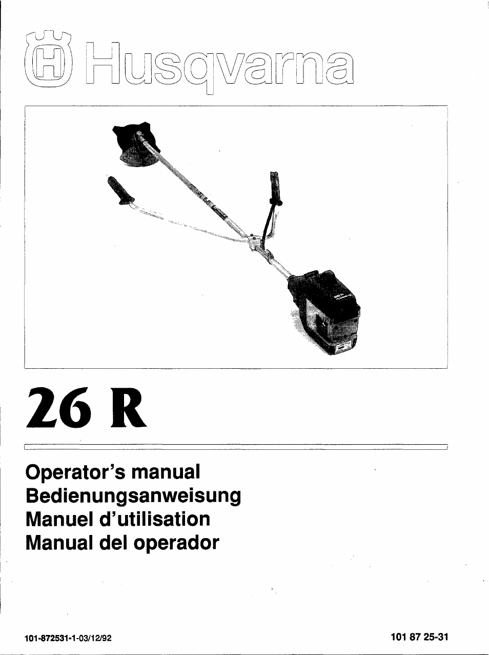 Husqvarna 26 R User Manual | 33 pages