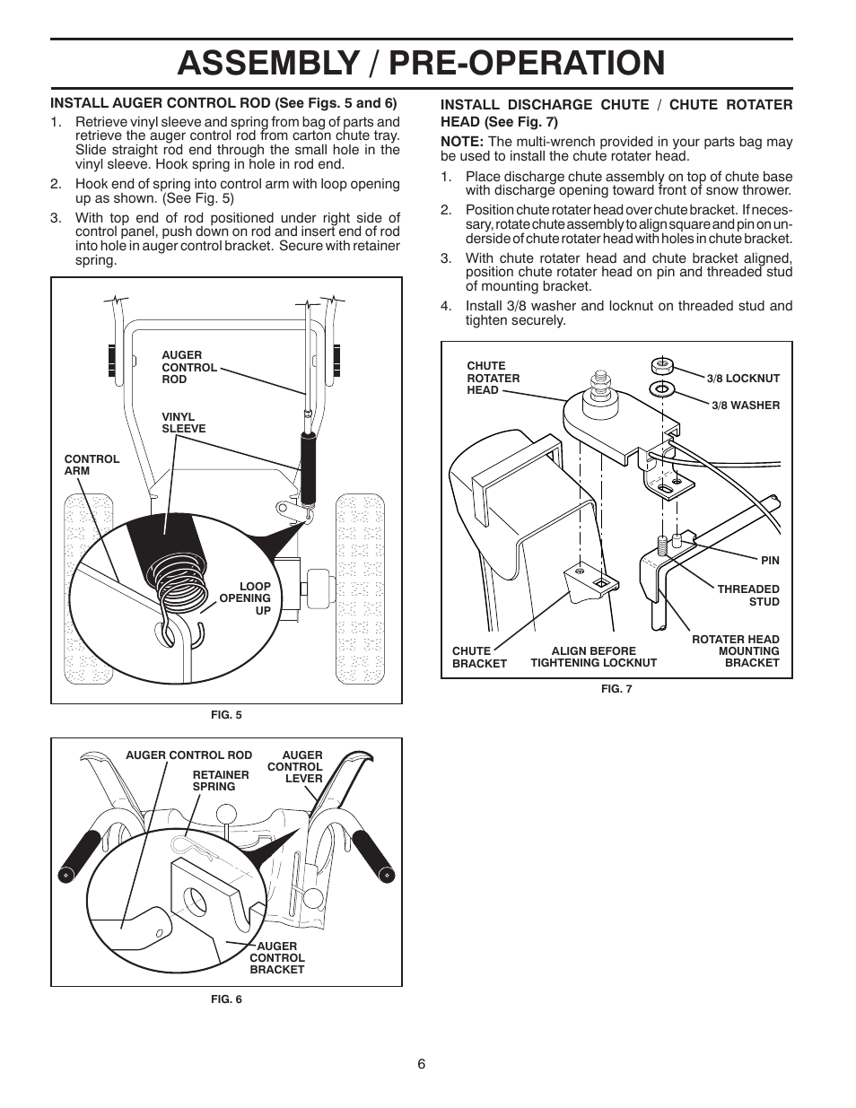 Assembly / pre-operation | Husqvarna 16530-XLS User Manual | Page 6 / 28