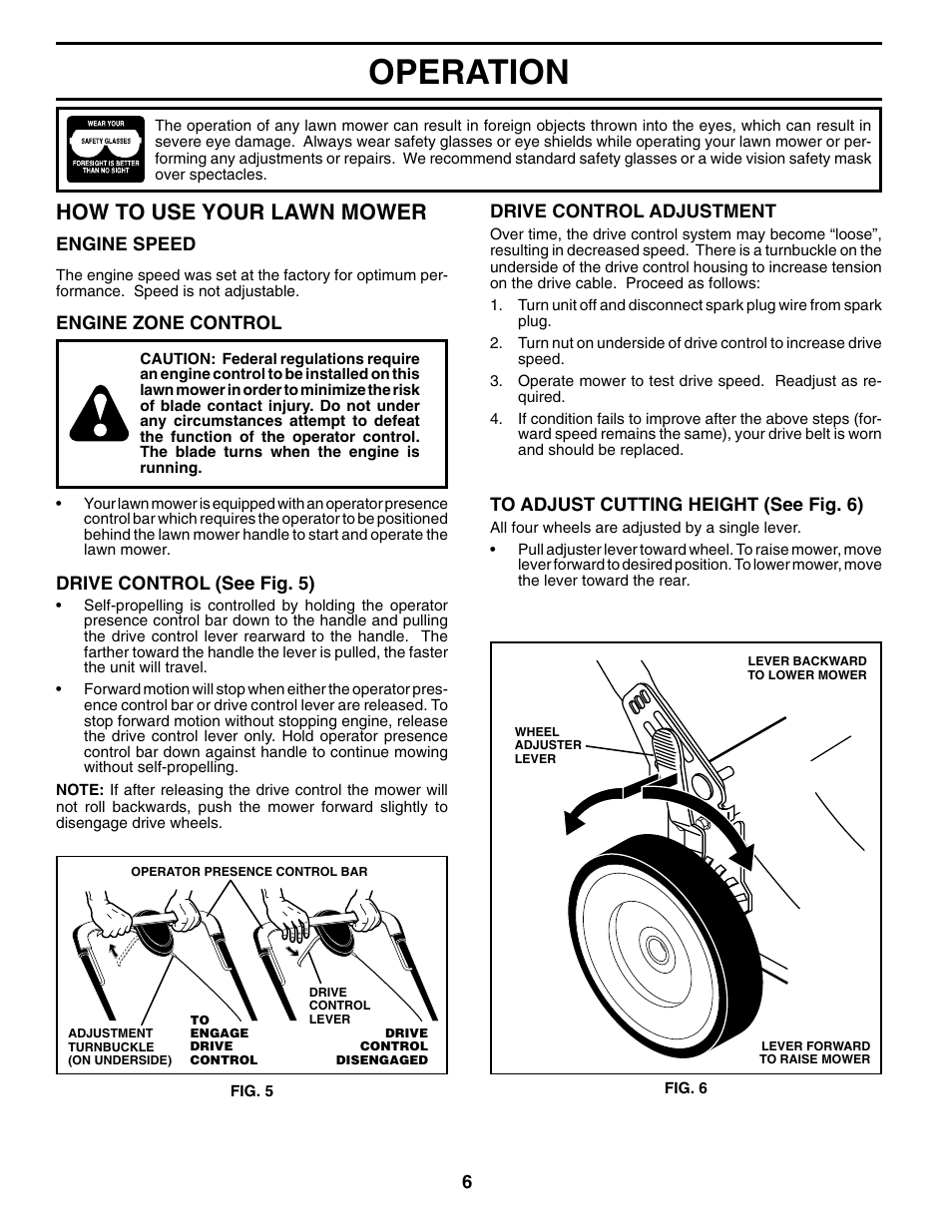 Operation, How to use your lawn mower | Husqvarna 5521RSX User Manual | Page 6 / 22