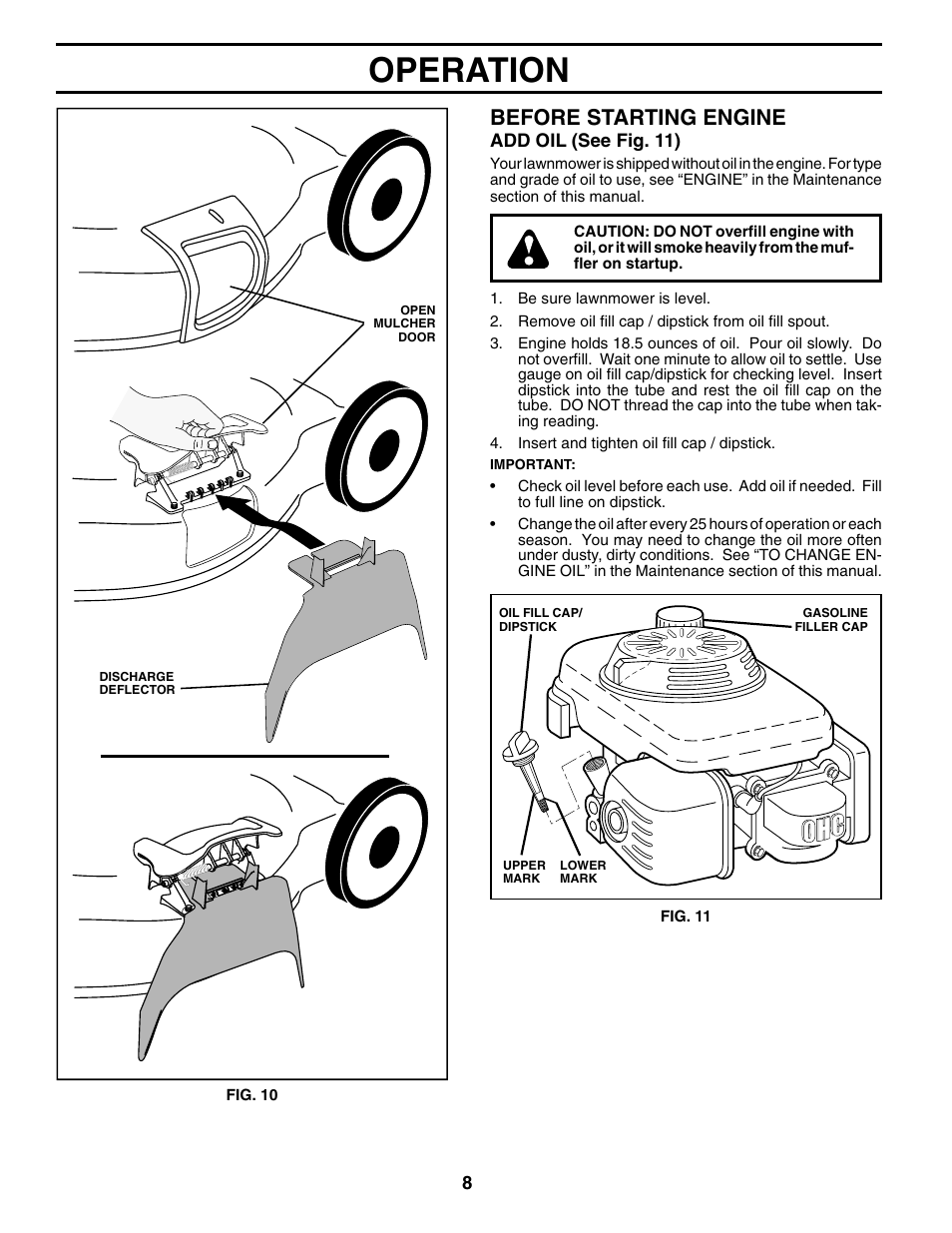Operation, Before starting engine | Husqvarna 5521RSX User Manual | Page 8 / 22