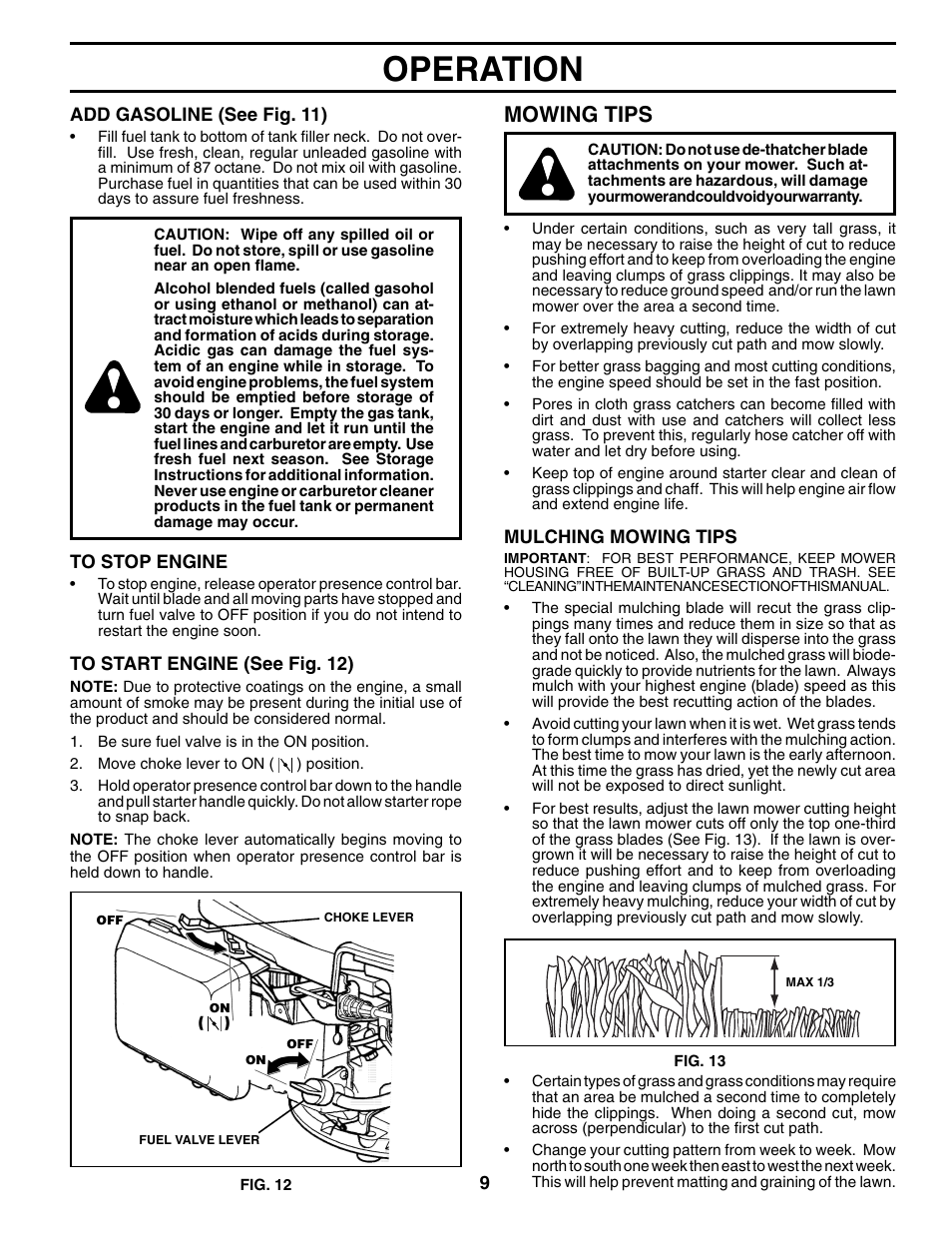 Operation, Mowing tips | Husqvarna 5521RSX User Manual | Page 9 / 22