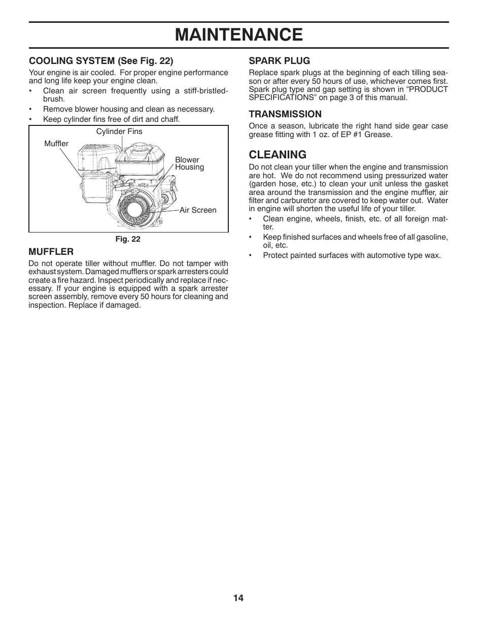 Maintenance, Cleaning | Husqvarna DRT900E User Manual | Page 14 / 28