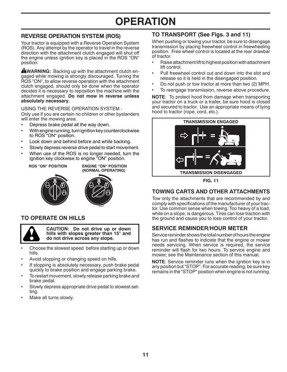 Operation | Husqvarna 532 43 14-90 YTH2348 User Manual | Page 11 / 44