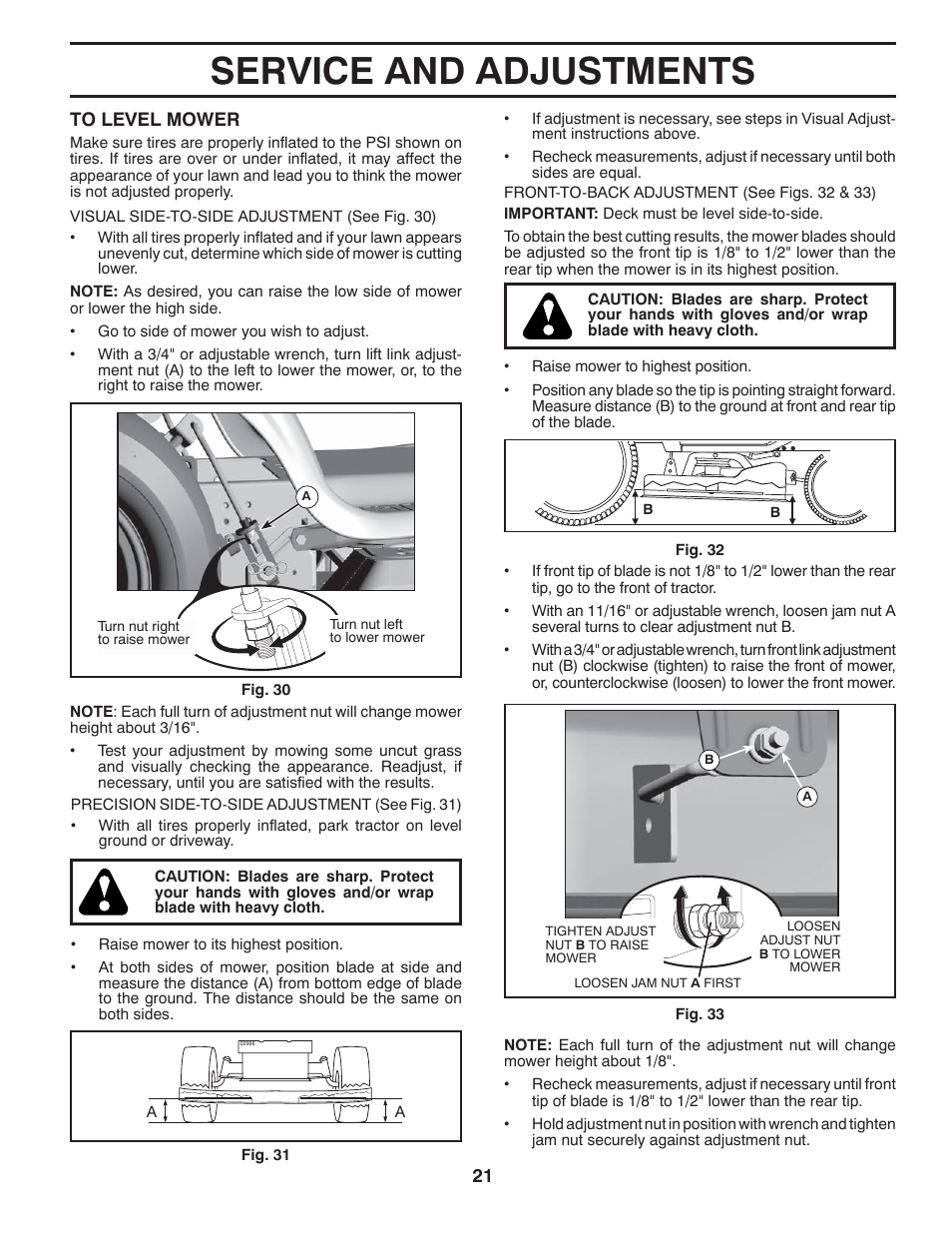 Service and adjustments | Husqvarna 532 43 14-90 YTH2348 User Manual | Page 21 / 44