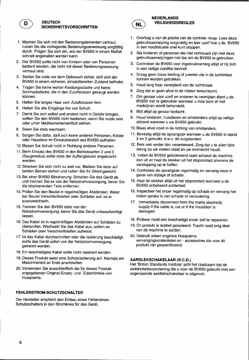 Husqvarna BV650 User Manual | Page 6 / 27