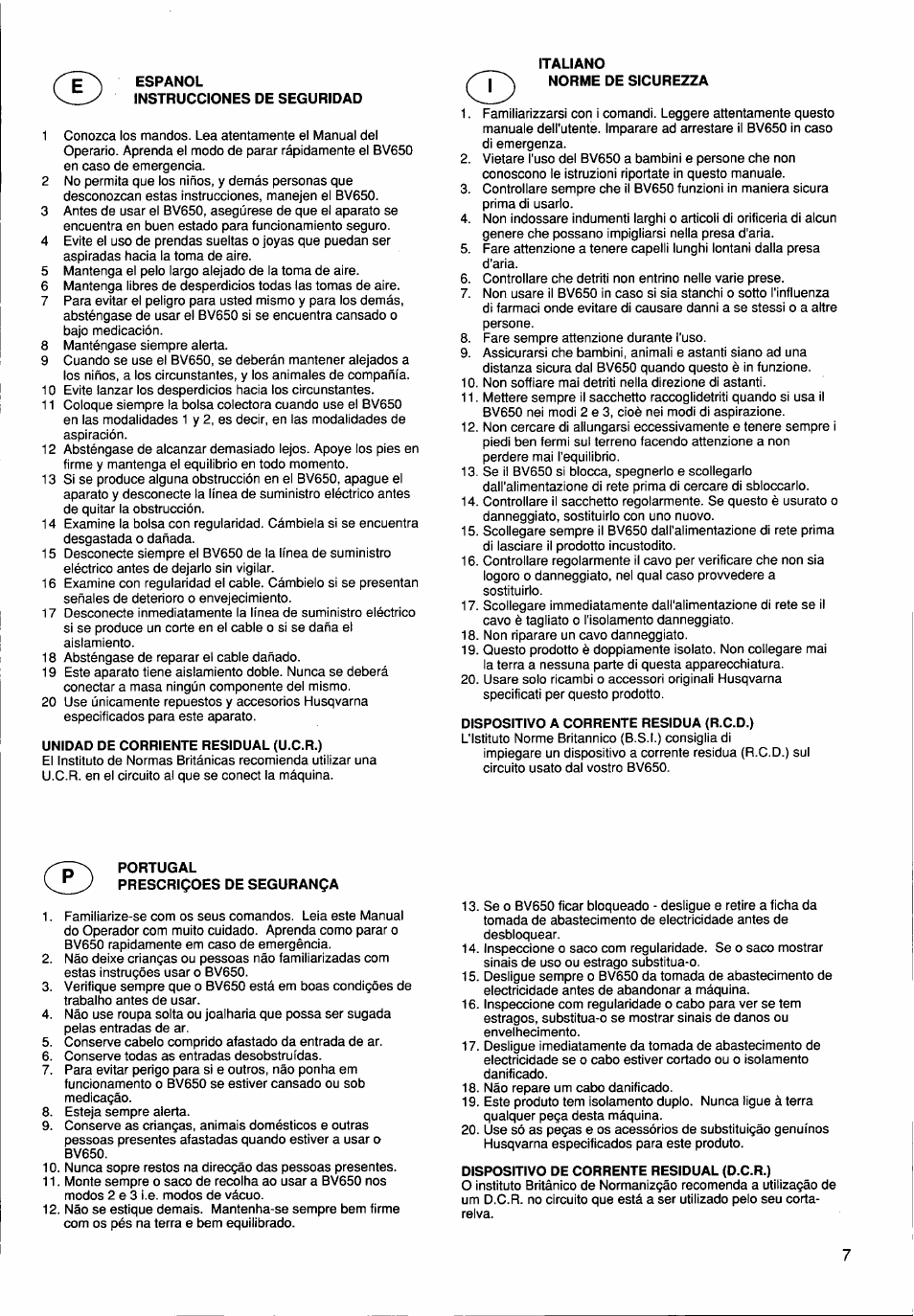 Husqvarna BV650 User Manual | Page 7 / 27