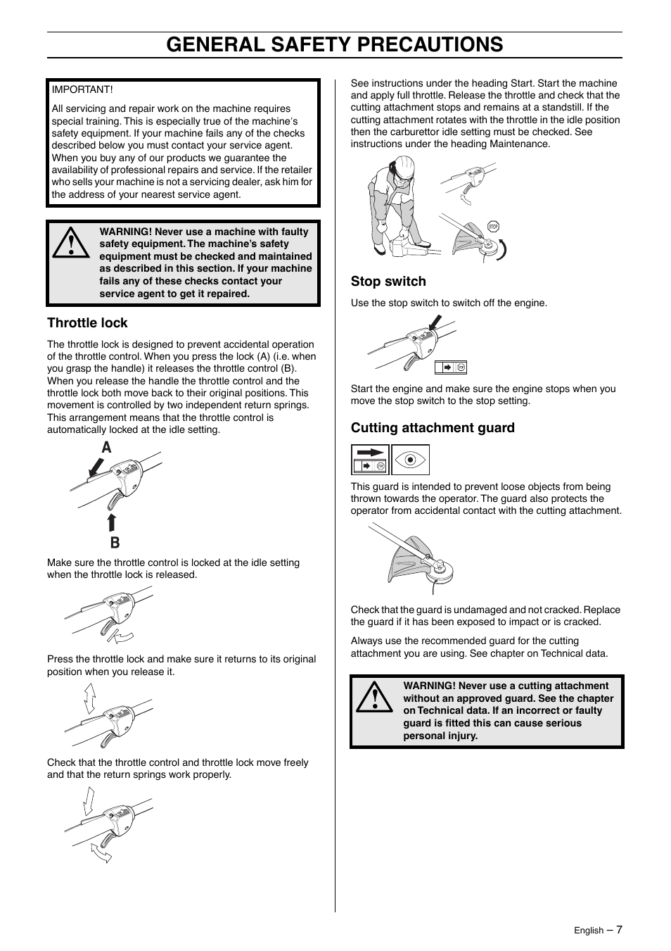 General safety precautions | Husqvarna 326Lx User Manual | Page 7 / 40