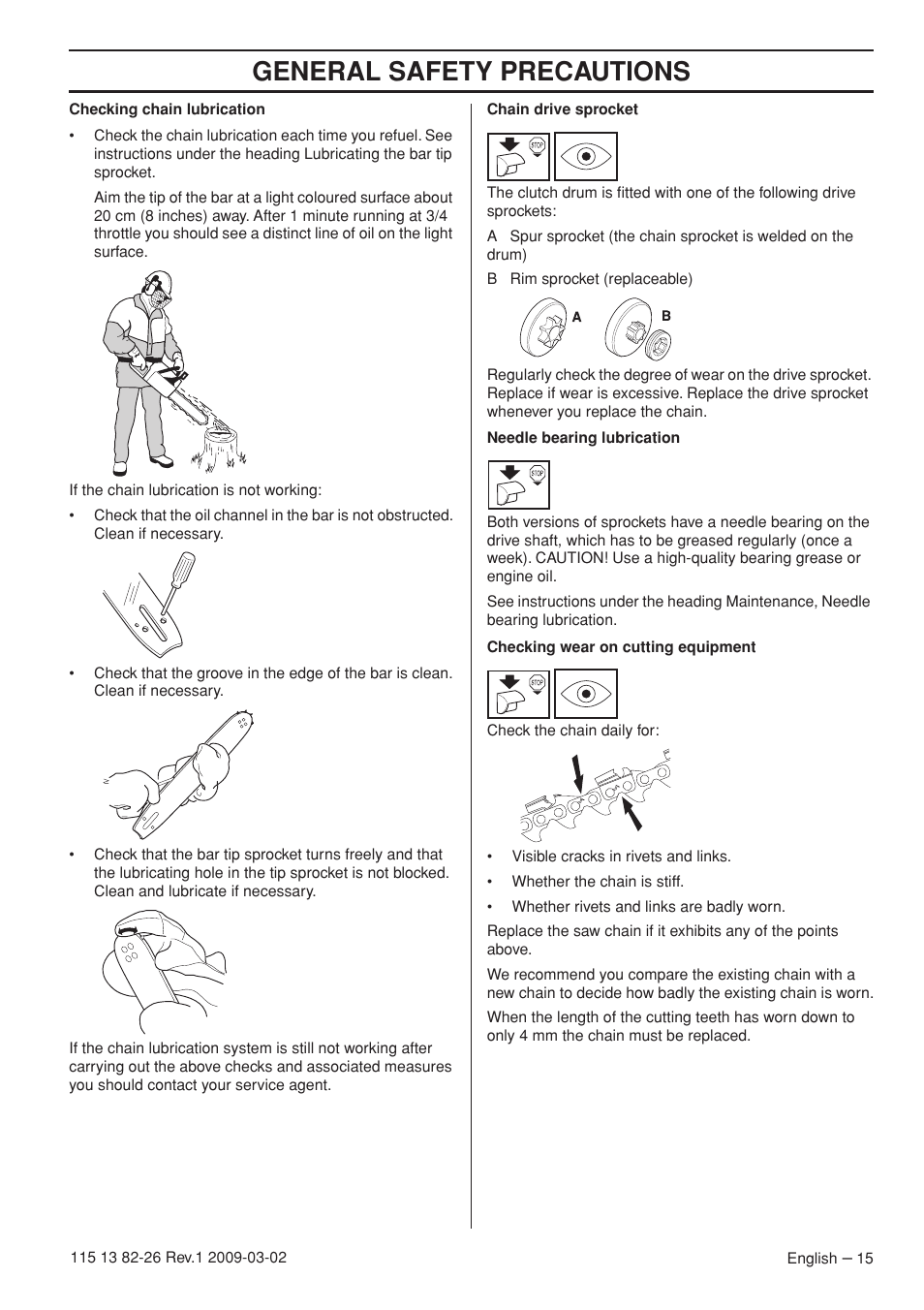 General safety precautions | Husqvarna Rancher 455 User Manual | Page 15 / 44