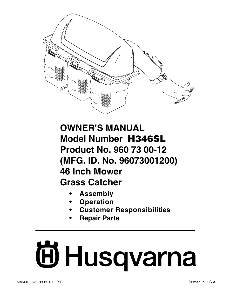 Husqvarna H346SL User Manual | 11 pages