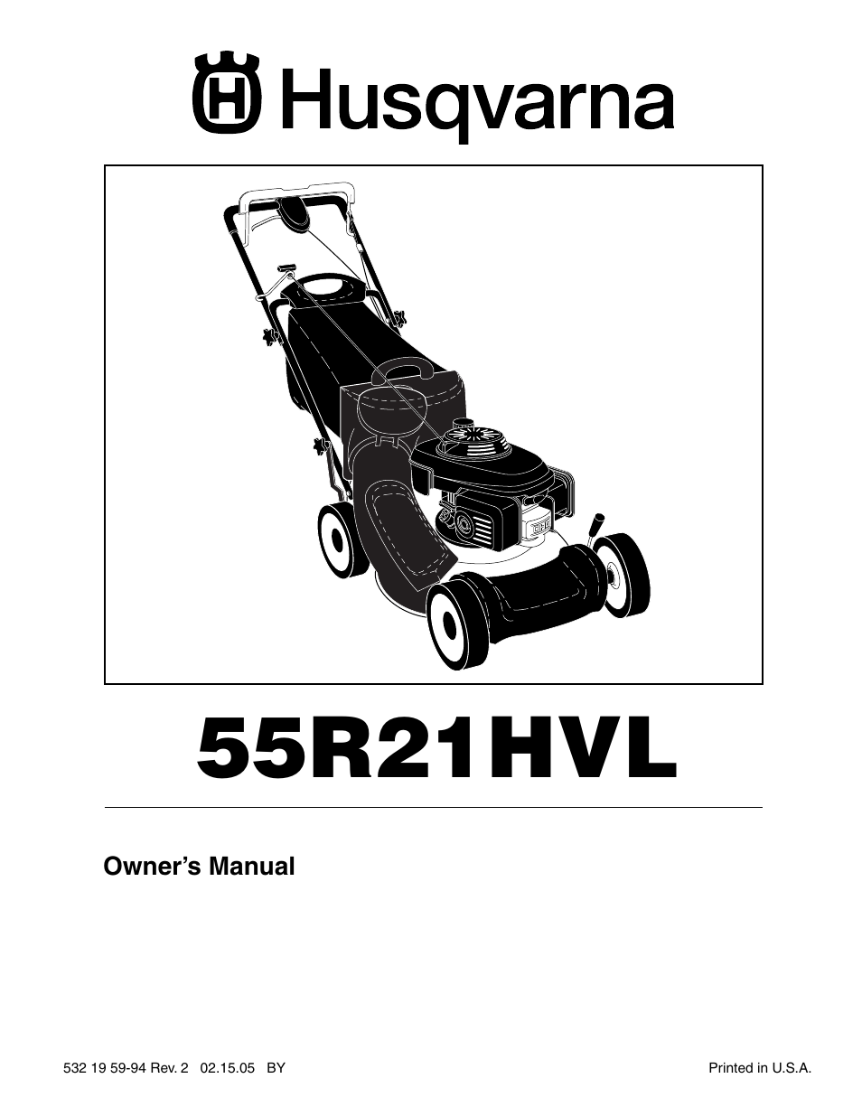 Husqvarna 55R21HVL User Manual | 24 pages