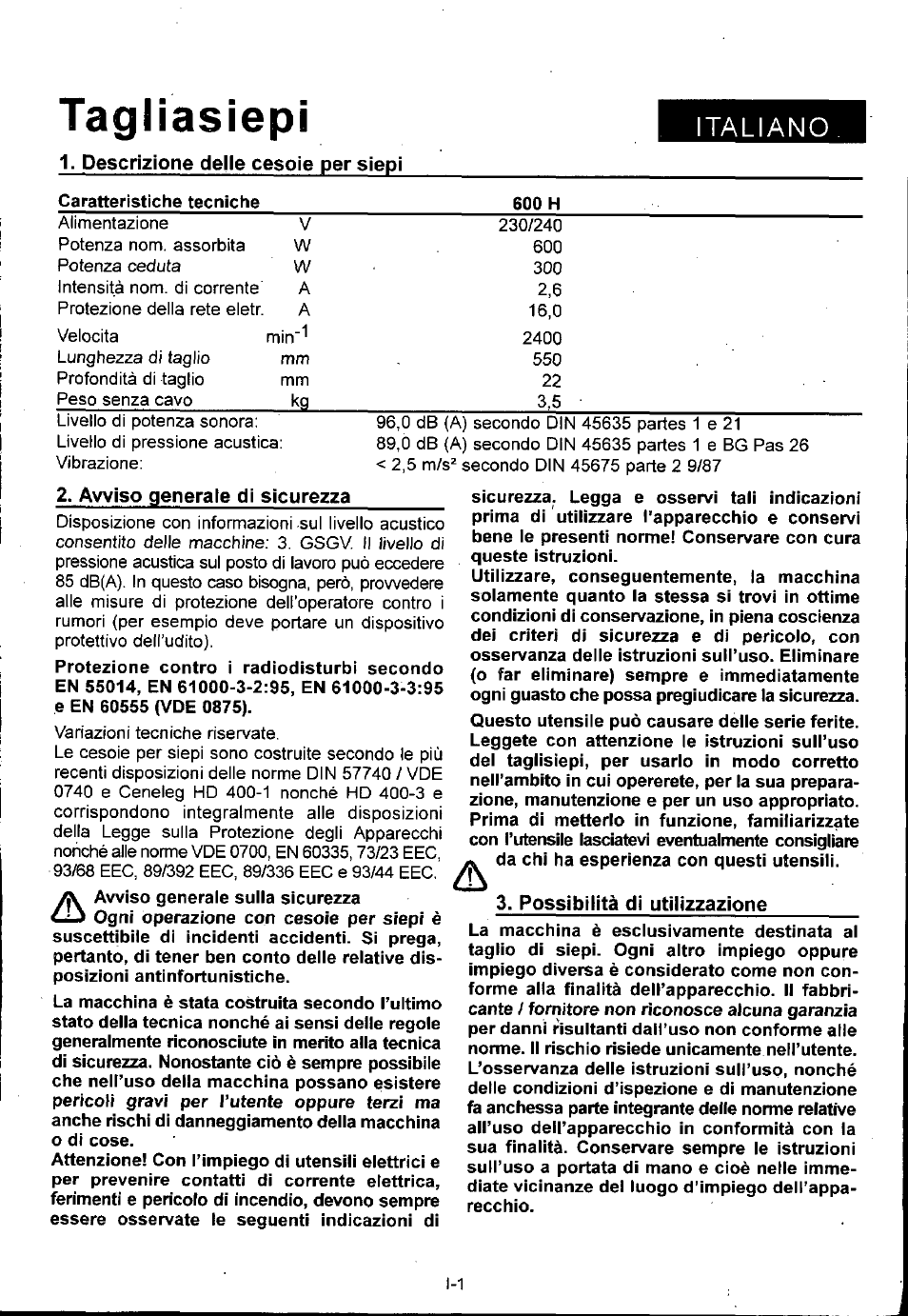 Tagliasiepi | Husqvarna 600H User Manual | Page 27 / 54