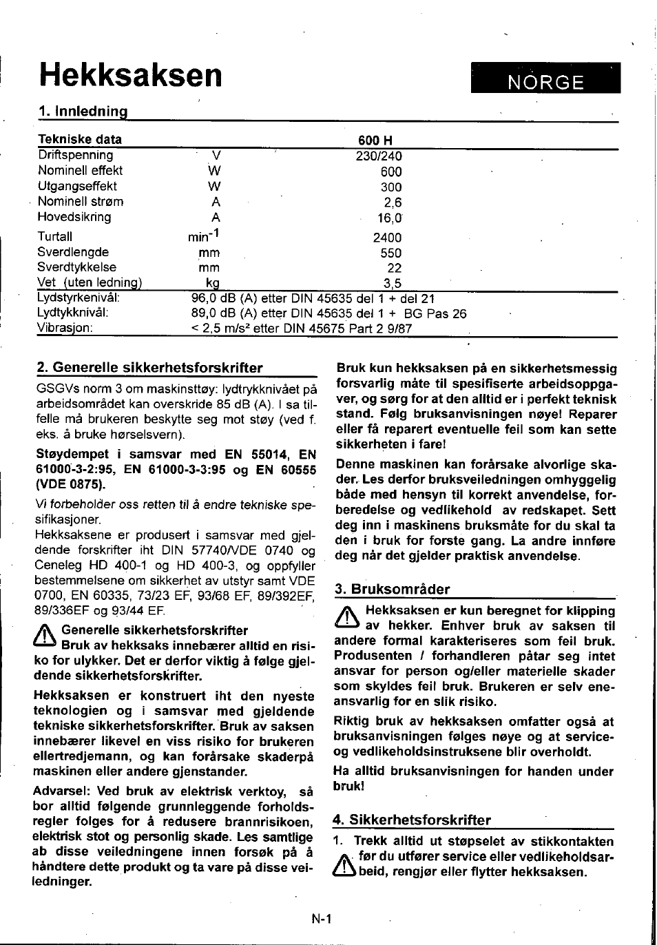 Hekksaksen, Norge | Husqvarna 600H User Manual | Page 39 / 54