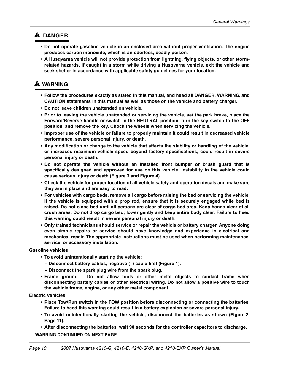 Husqvarna HUV4210-G User Manual | Page 12 / 60