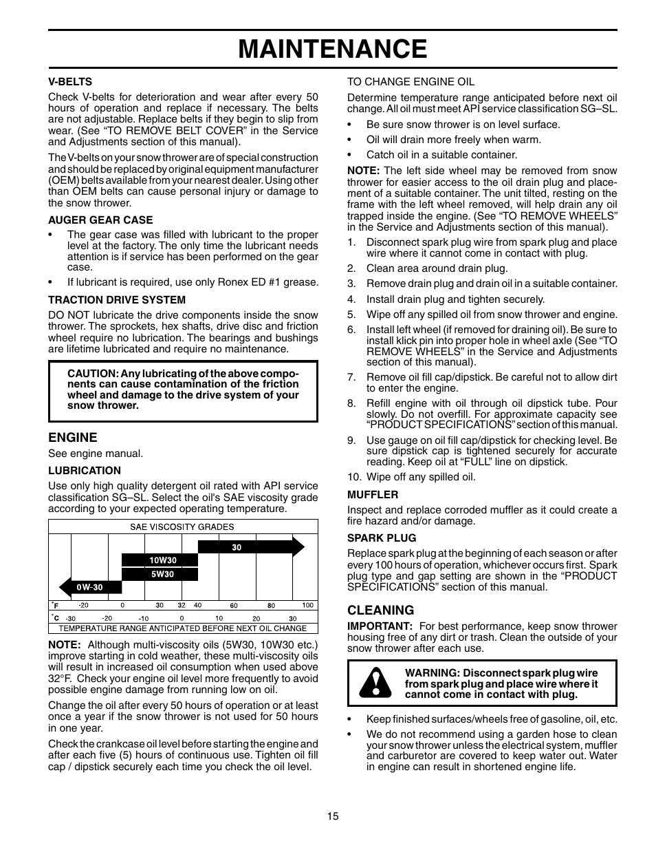 Maintenance | Husqvarna 524STE User Manual | Page 15 / 32