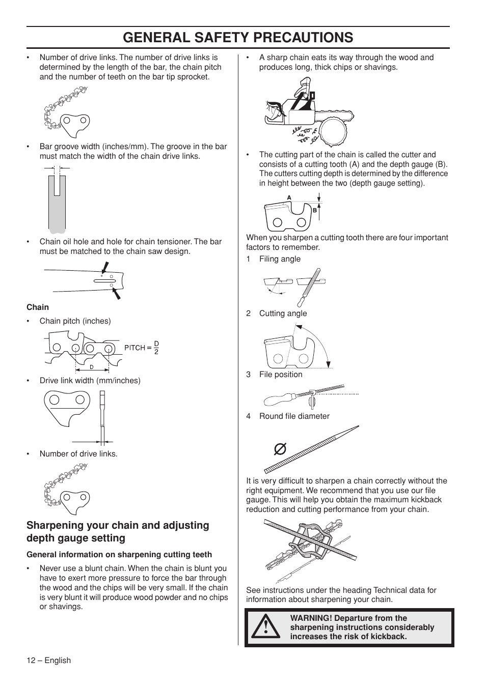 General safety precautions | Husqvarna 445e TrioBrake User Manual | Page 12 / 84