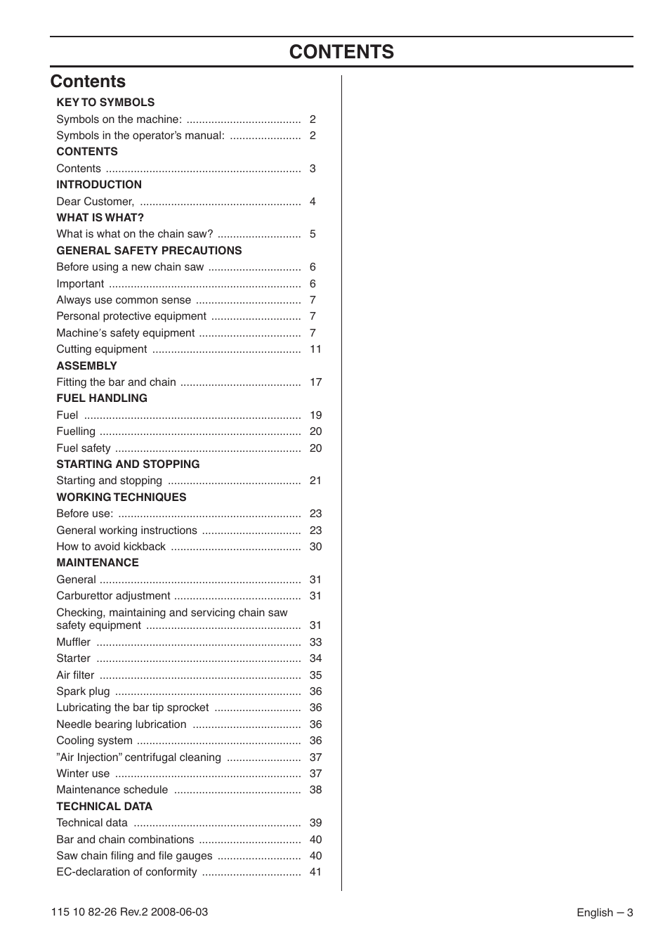 Husqvarna 440e User Manual | Page 3 / 44