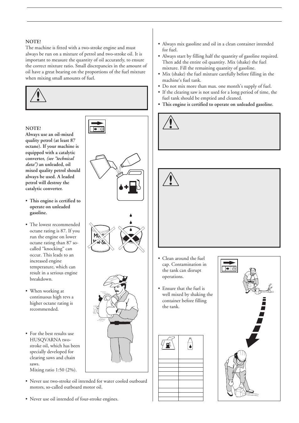 Fuel handling, Fuel mixture, Fuelling | Husqvarna 232R User Manual | Page 21 / 30