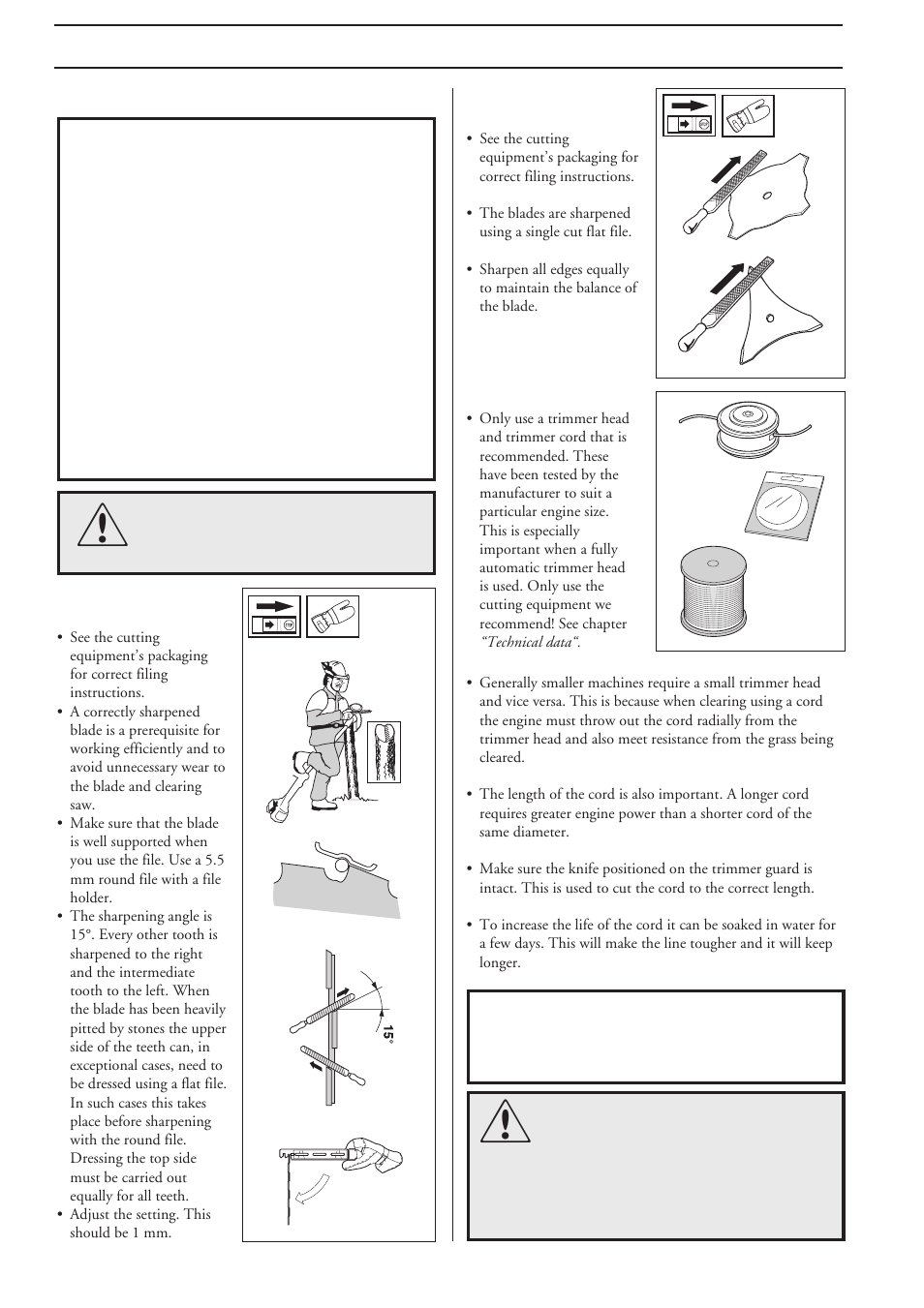 Safety instructions, Cutting equipment | Husqvarna 232R User Manual | Page 8 / 30