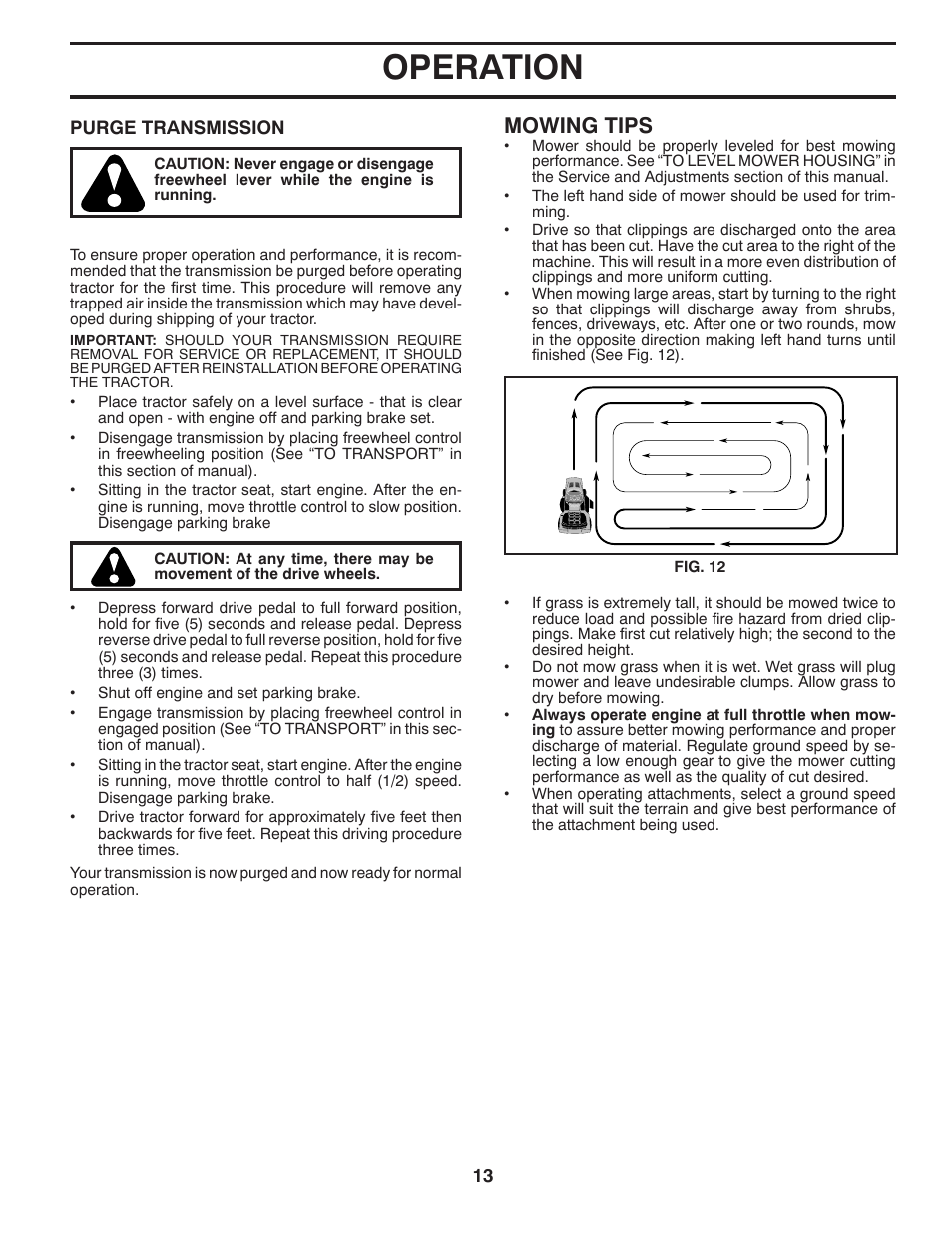 Operation, Mowing tips | Husqvarna 532 42 20-50_R1 User Manual | Page 13 / 45