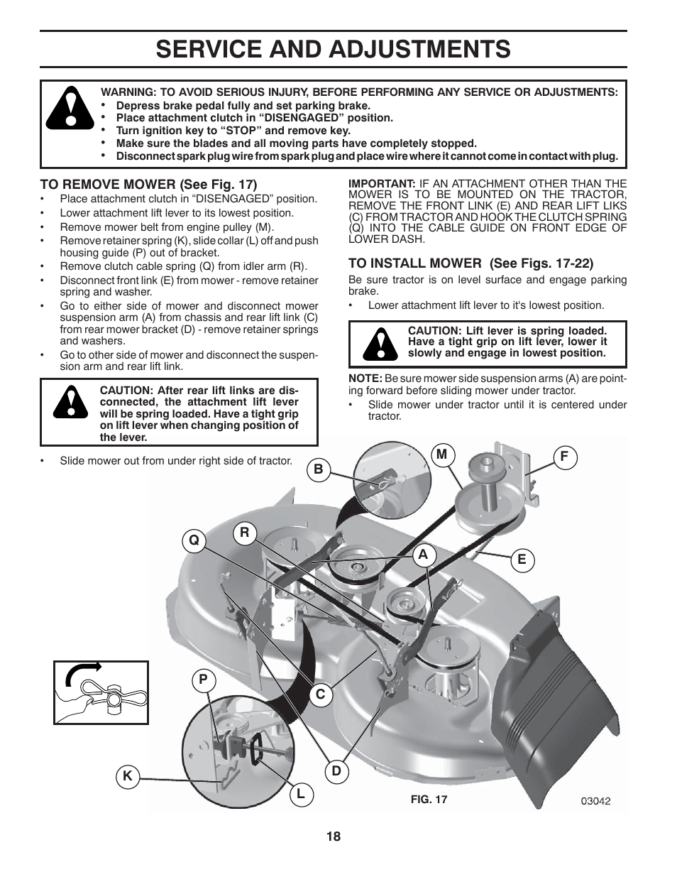 Service & adjustments, Service and adjustments | Husqvarna 532 42 20-50_R1 User Manual | Page 18 / 45