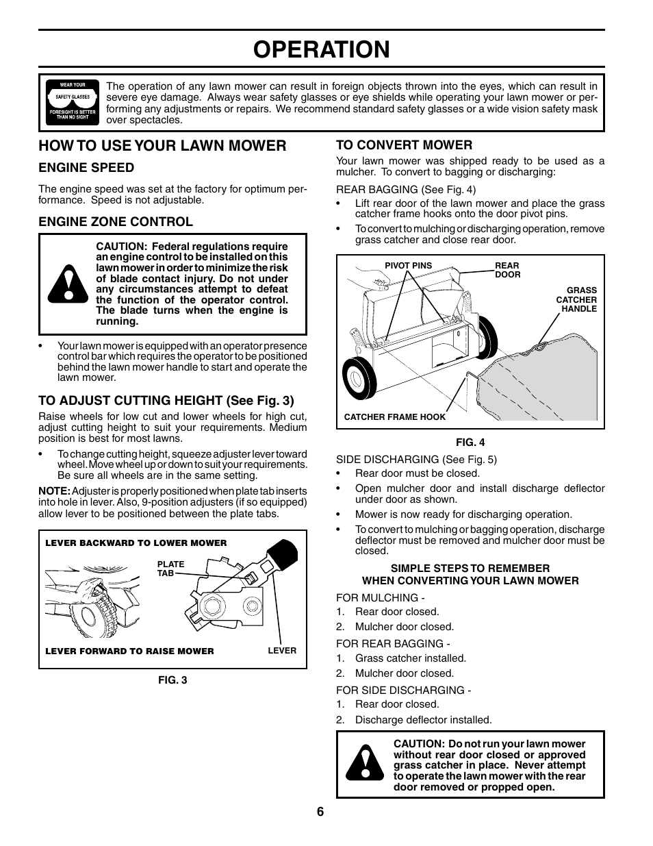 Operation, How to use your lawn mower | Husqvarna 7021CM User Manual | Page 6 / 18