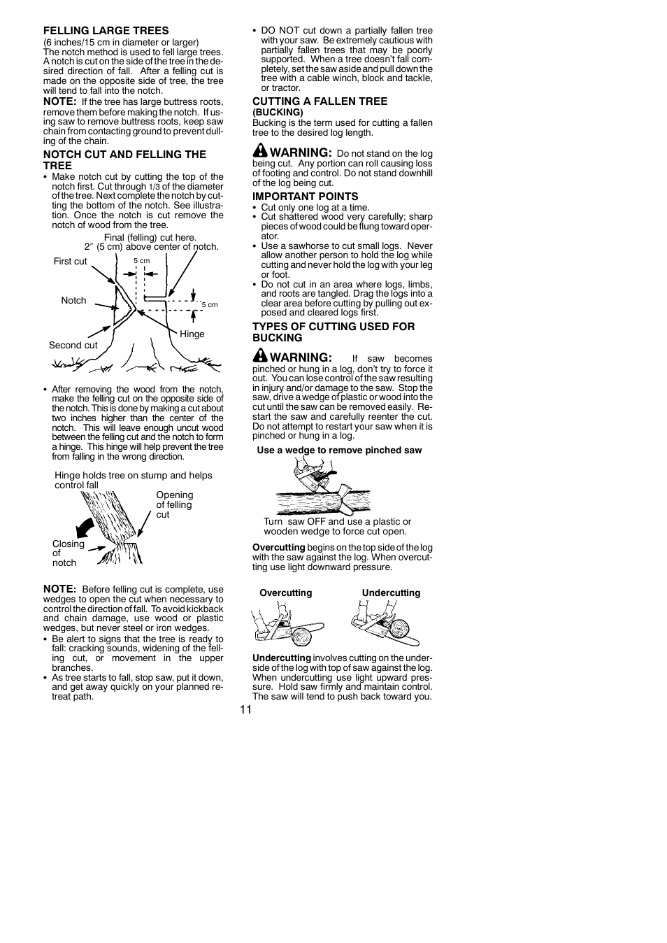 Warning | Husqvarna 142 User Manual | Page 11 / 18