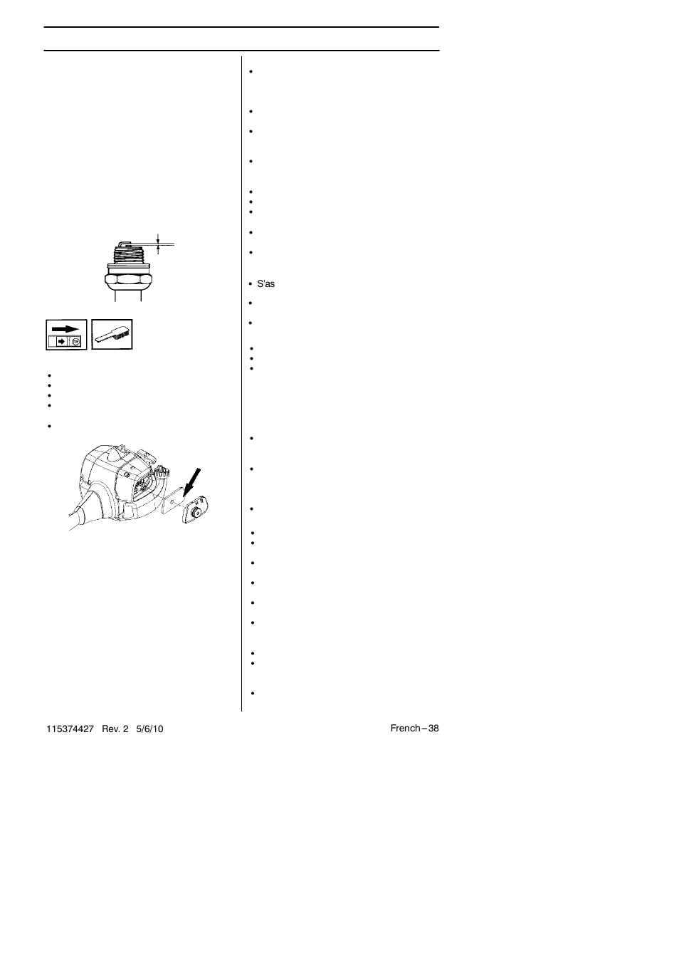 Entretien, Filtre à air, Schéma d’entretien | Husqvarna 124C User Manual | Page 38 / 68