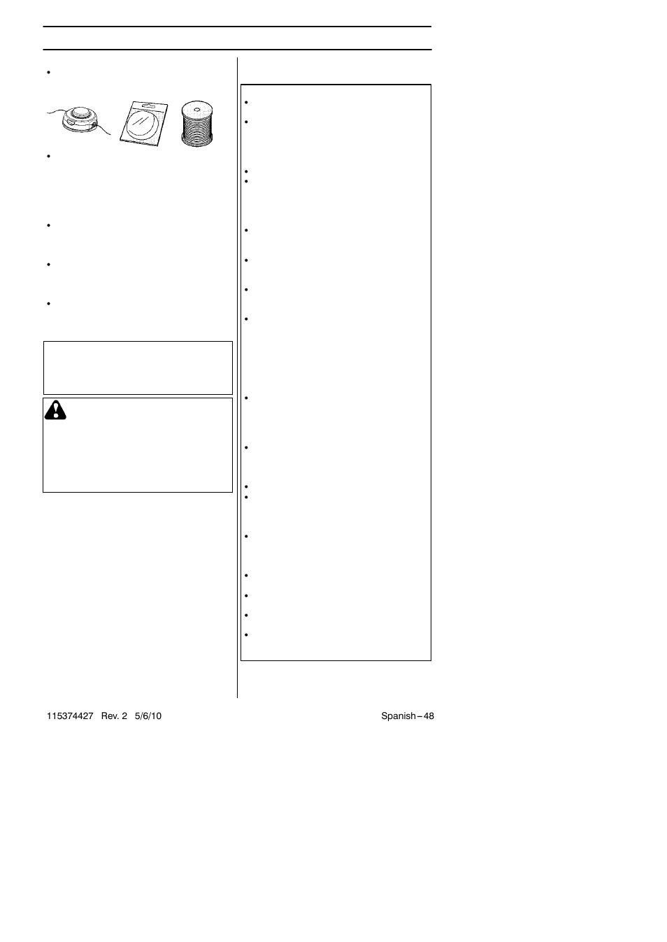 Instrucciones de seguridad, Advertencia, Instrucciones generales de seguridad | Husqvarna 124C User Manual | Page 48 / 68