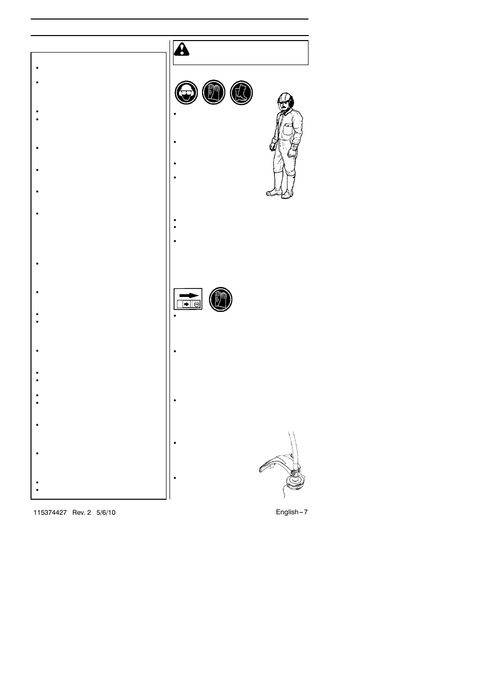 Safety instructions, General safety precautions, Warning | Husqvarna 124C User Manual | Page 7 / 68