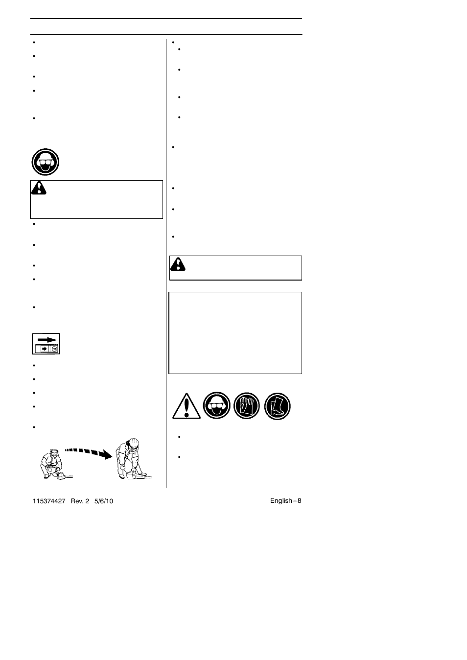 Safety instructions, Fuel safety, Warning | General working instructions | Husqvarna 124C User Manual | Page 8 / 68